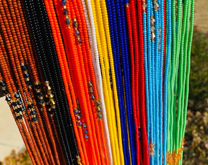 Preciosa waistbeads- Waist Beads Wholesale- WaistBeads with crystals-tummy chain, Wholesale WaistBeads 45”-50” (25 waist beads per pack)