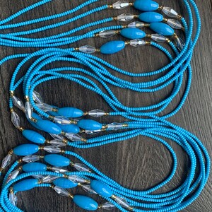 Blue Waist bead-Handmade Tie-On Waist Bead, African Beaded Belly Chain, Body Jewelry for Women, Beaded Body Jewelry, African Body Jewelry