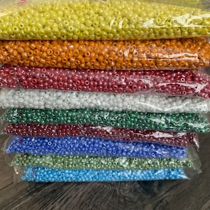 4mm- Size 6/0 Glass Beads, Seed Beads, DIY Jewelry Making Supplies, Mix Colors, Crafting Supplies, Bulk Beading Supplies, Luster Seed Beads