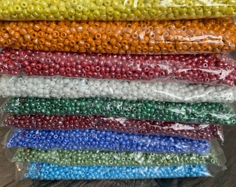 4mm- Size 6/0 Glass Beads, Seed Beads, DIY Jewelry Making Supplies, Mix Colors, Crafting Supplies, Bulk Beading Supplies, Luster Seed Beads