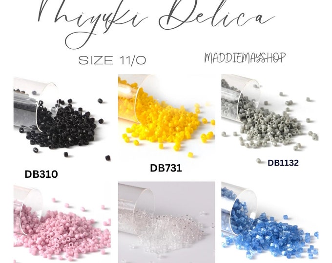 Miyuki Delica, DB355, DB-1811, DB1818, DB141, DB310, DB1132, DB731  Delica Beads, Embroidery beads, Japanese seed beads- 5 Grams