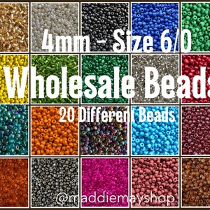 4mm- Size 6/0 Bulk Glass Beads, Seed Beads, DIY Jewelry Making Supplies, Assorted Colors, Crafting Supplies, Bulk Beading Supplies, 9.9lbs