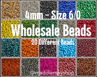 4mm- Size 6/0 Bulk Glass Beads, Seed Beads, DIY Jewelry Making Supplies, Assorted Colors, Crafting Supplies, Bulk Beading Supplies, 9.9lbs