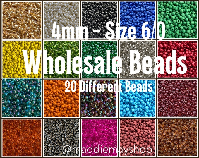 4mm- Size 6/0 Bulk Glass Beads, Seed Beads, DIY Jewelry Making Supplies, Assorted Colors, Crafting Supplies, Bulk Beading Supplies, 9.9lbs
