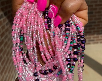 Cuentas de cintura de caramelo / Joyas de cintura ajustables / Cuentas para el ombligo / Accesorio de moda / Cuentas de cintura para bajar de peso / Regalo para ella / Para atar / 45-50"