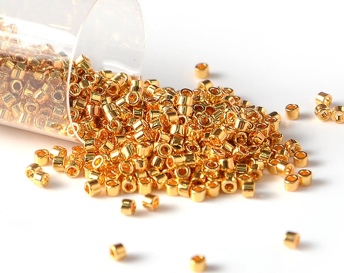 Miyuki Delica 11/0 DB31 24Kt Gold Plated,Miyuki Beads, Delica Beads, Embroidery beads, glass beads, Japanese seed beads- 5 Gram