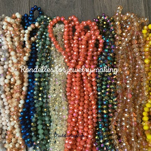 Wholesale- 8mm Rondelle Crystals for Jewelry making,Bead spacers, Chinese  crystals, variety of colors