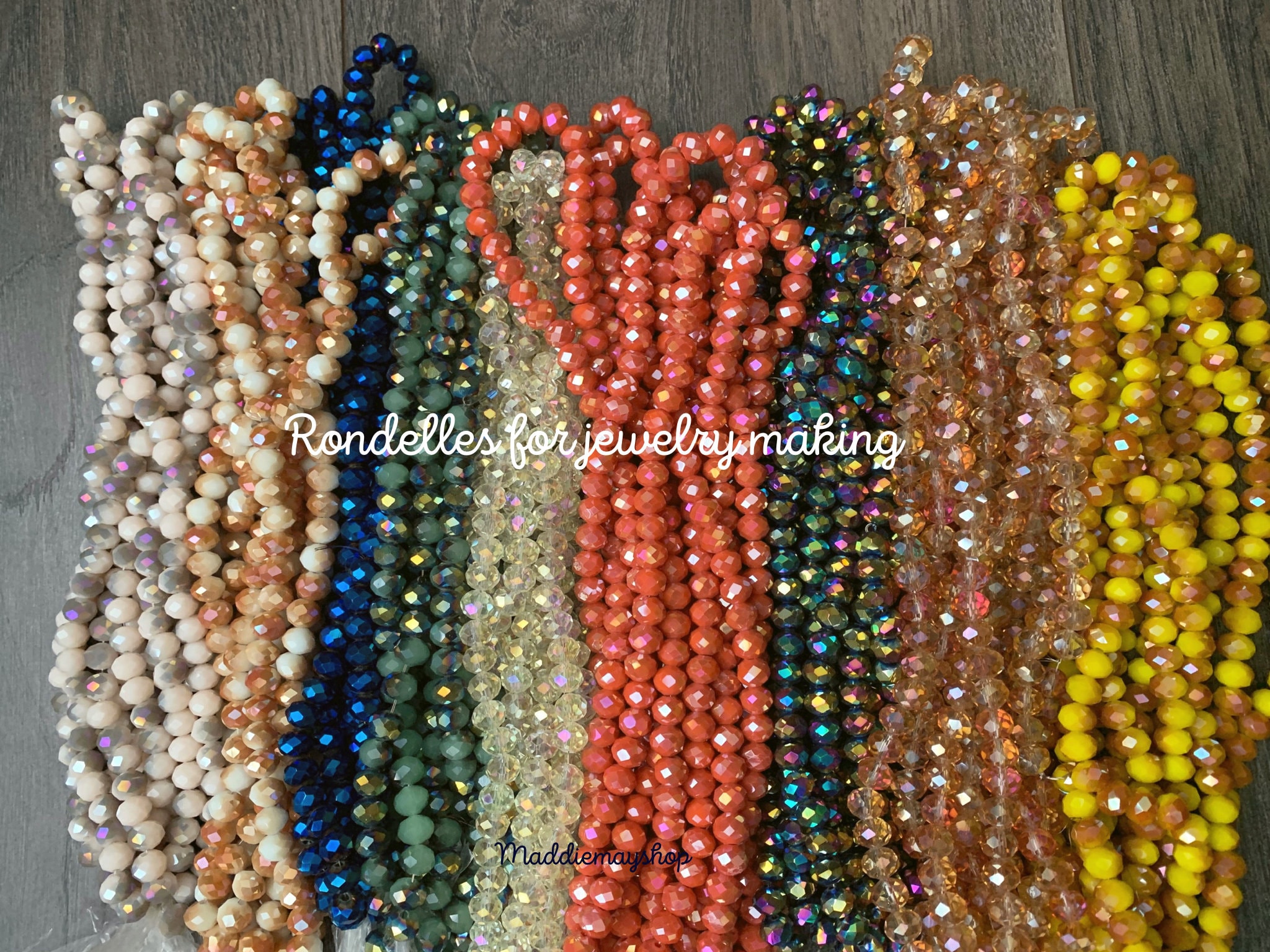 8mm Rondelle Crystals for Jewelry making,Bead spacers, Chinese crystals,  variety of colors