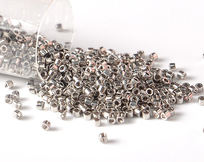 11/0 Miyuki Delica DB38 Palladium Plated Delica Beads, Gold Plated,  Delica Beads, Embroidery beads, Japanese seed beads- 5 Grams