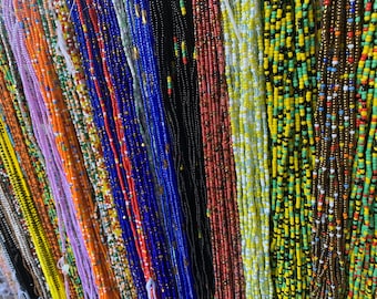 Waist Bead Wholesale, bulk waist beads, African Waist Beads- Tie OnBody Jewely- Handmade Waist Bead for Resale- Bead Size 8/0- 45”-52” Long