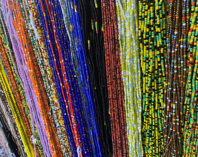 Waist Bead Wholesale, bulk waist beads, African Waist Beads- Tie OnBody Jewely- Handmade Waist Bead for Resale- Bead Size 8/0- 45”-52” Long