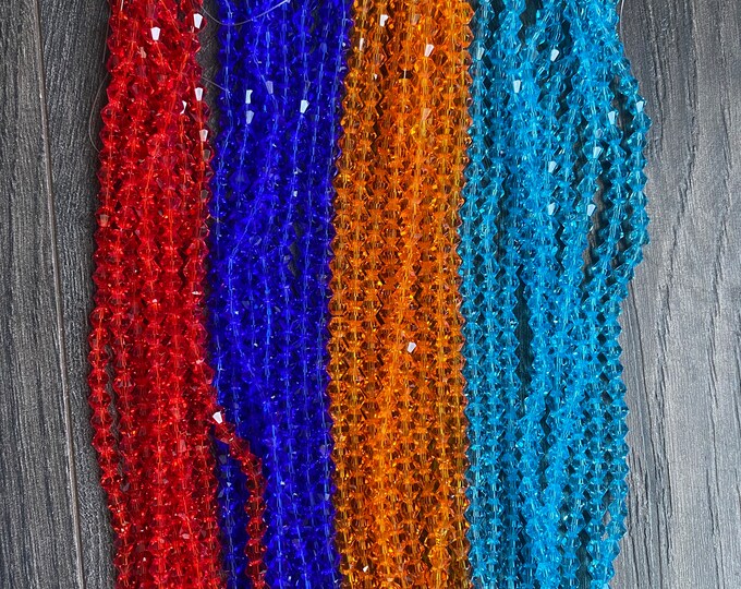 5mm Bicone Crystals for Jewelry making,Bead spacers, Chinese crystals, variety of colors- 5mm