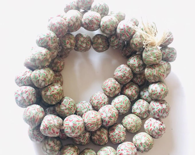 African Multi Colored Bead/Sandcast/Ghana African Glasd Bead/ 40+ beads/Large Hole /Jewelry Making beads/Sand Cast Bead