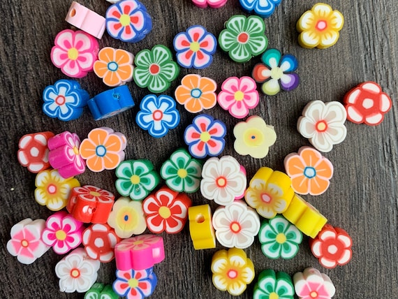 Polymer Clay Beads, Preppy Beads Cute Creative Fruit Flower Animal Colorful  Polymer Clay Beads, Soft Clay Beads, 10mm 