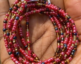 Muli-colored Waist Bead, Waist Bead, Belly Chain, Beaded Body Jewelry, Handmade waist Accessory, Gift for her, African Waist Bead, Tie On