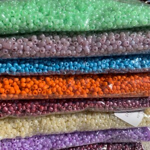 4mm- Size 6/0 Glass Beads, Seed Beads, DIY Jewelry Making Supplies, Diff. Colors, Crafting Supplies, Bulk Beading Supplies, 450 grams