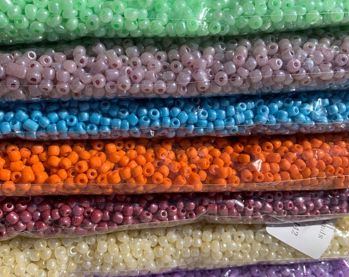 4mm- Size 6/0 Glass Beads, Seed Beads, DIY Jewelry Making Supplies, Diff. Colors, Crafting Supplies, Bulk Beading Supplies, 450 grams