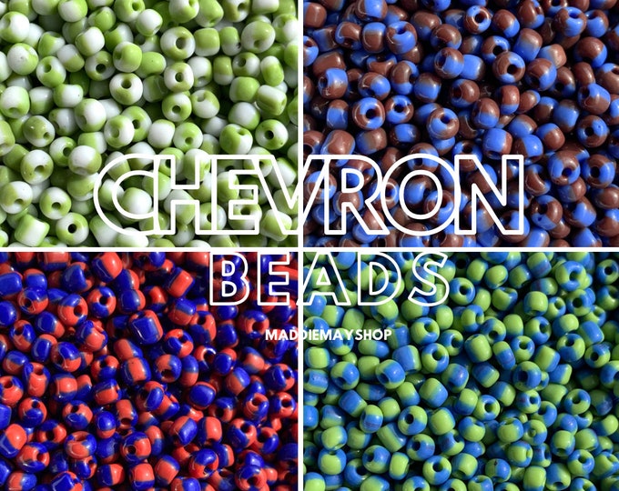 Chevron Beads, 6/0 Seed Beads, Glass Beads~ Mixed Beads 450grams
