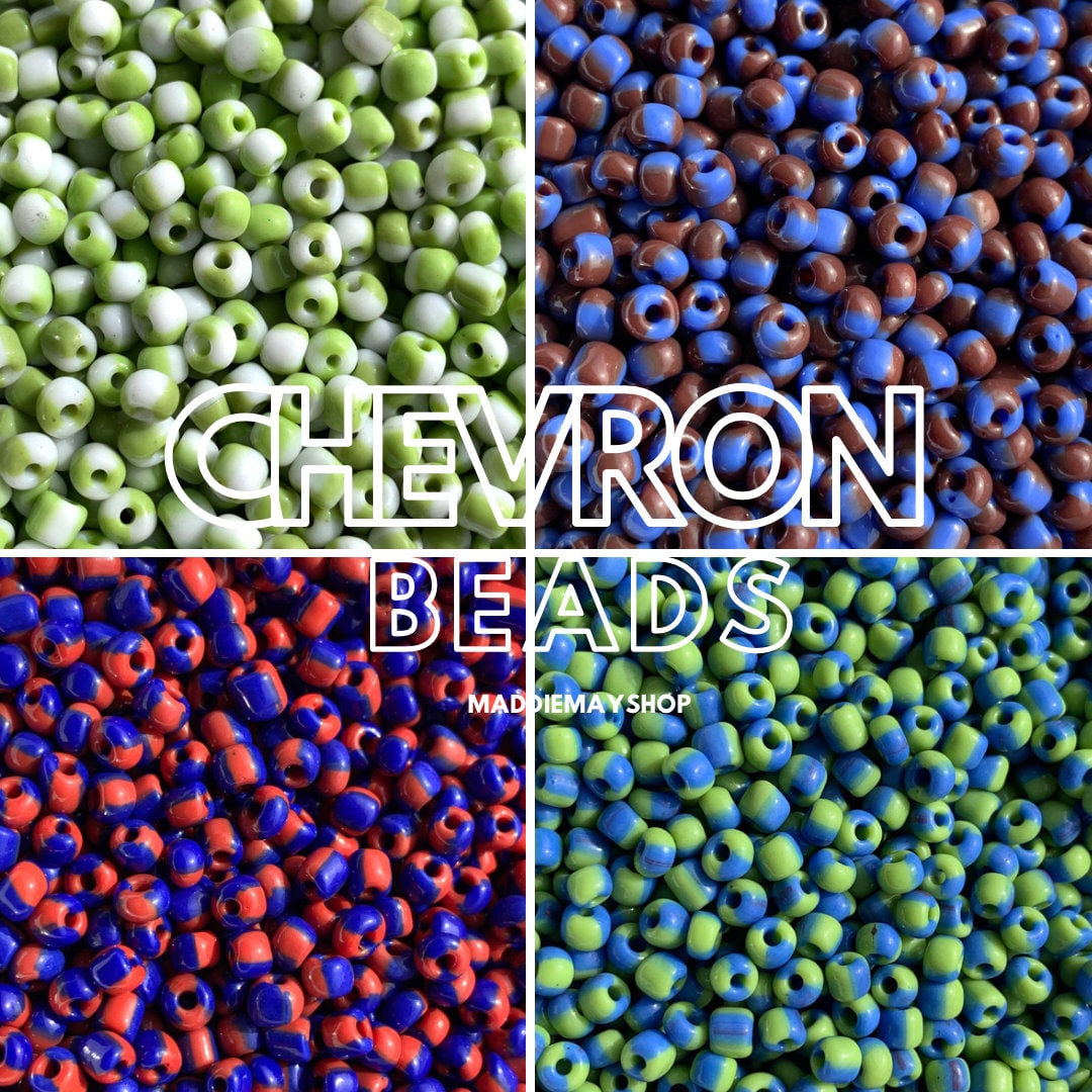 Chevron Beads, 6/0 Seed Beads, Glass Beads~ Mixed Beads 20grams per pack