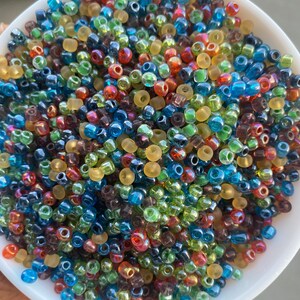 4mm Size 6/0 Glass Beads, Seed Beads, DIY Jewelry Making Supplies, Mix Colors, Crafting Supplies, Bulk Beading Supplies, 450 grams per Pack