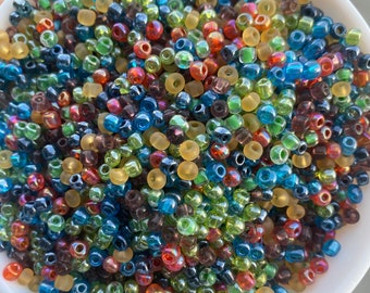 4mm Size 6/0 Glass Beads, Seed Beads, DIY Jewelry Making Supplies, Mix Colors, Crafting Supplies, Bulk Beading Supplies, 450 grams per Pack