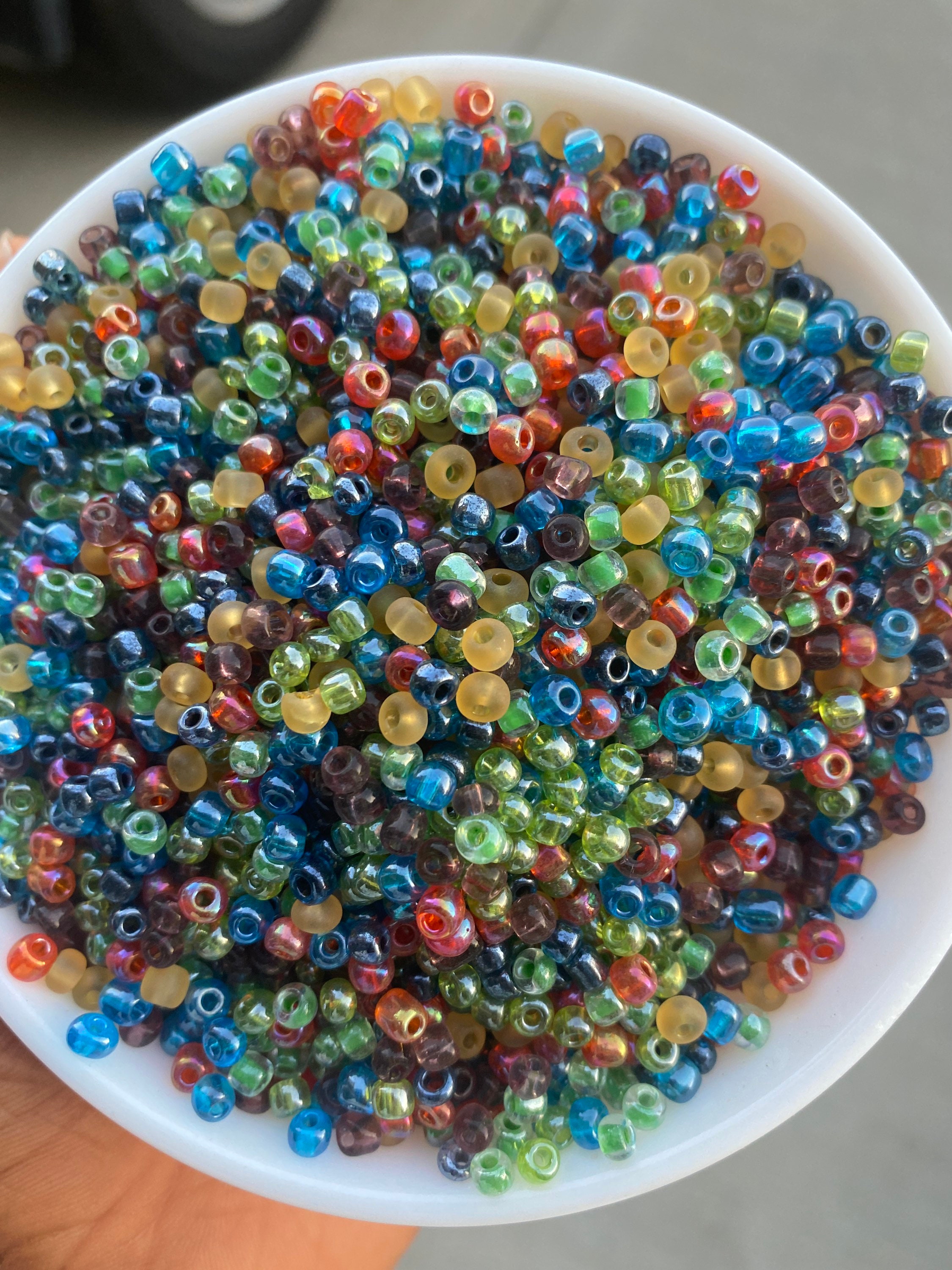 6/0 Glass Beads, Seed Beads, DIY Jewelry Making Supplies, Assorted Colors,  Crafting Supplies, Bulk Beading Supplies, 450 grams per Pack