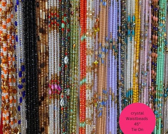 Crystal Waist Beads, African WaistBead, Belly Bead, Luxe WaistBeads- Handmade luxury waistbead,  Body Jewelry, Boho, beaded Jewelry,  Tie On