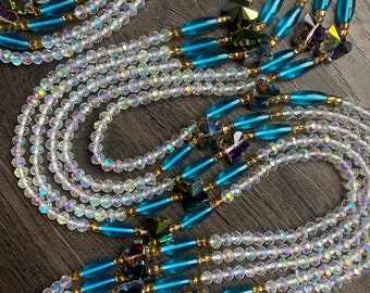 Martha ~ Crystal Waist Beads, African WaistBead, Belly Bead, Handmade luxury waistbead, Body Jewelry, Boho, beaded Jewelry, Tie On