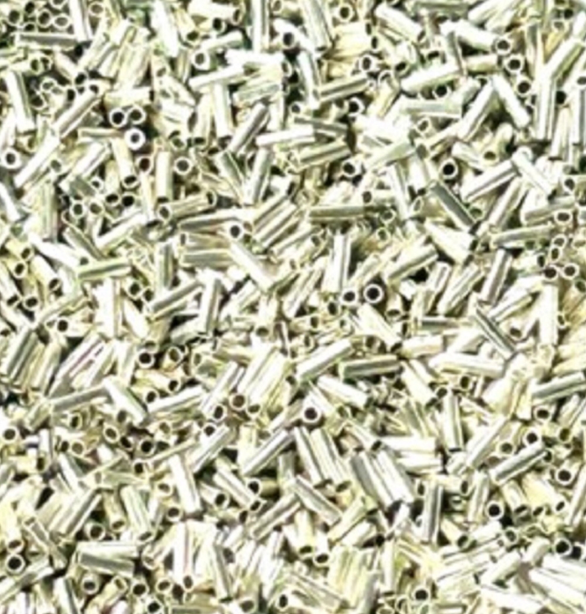 SALE:  .75x1.75mm Ultra Small Liquid Silver Beads Silver Tube Beads Sterling Silver Noodle Bead Necklace FREE SHIPPING