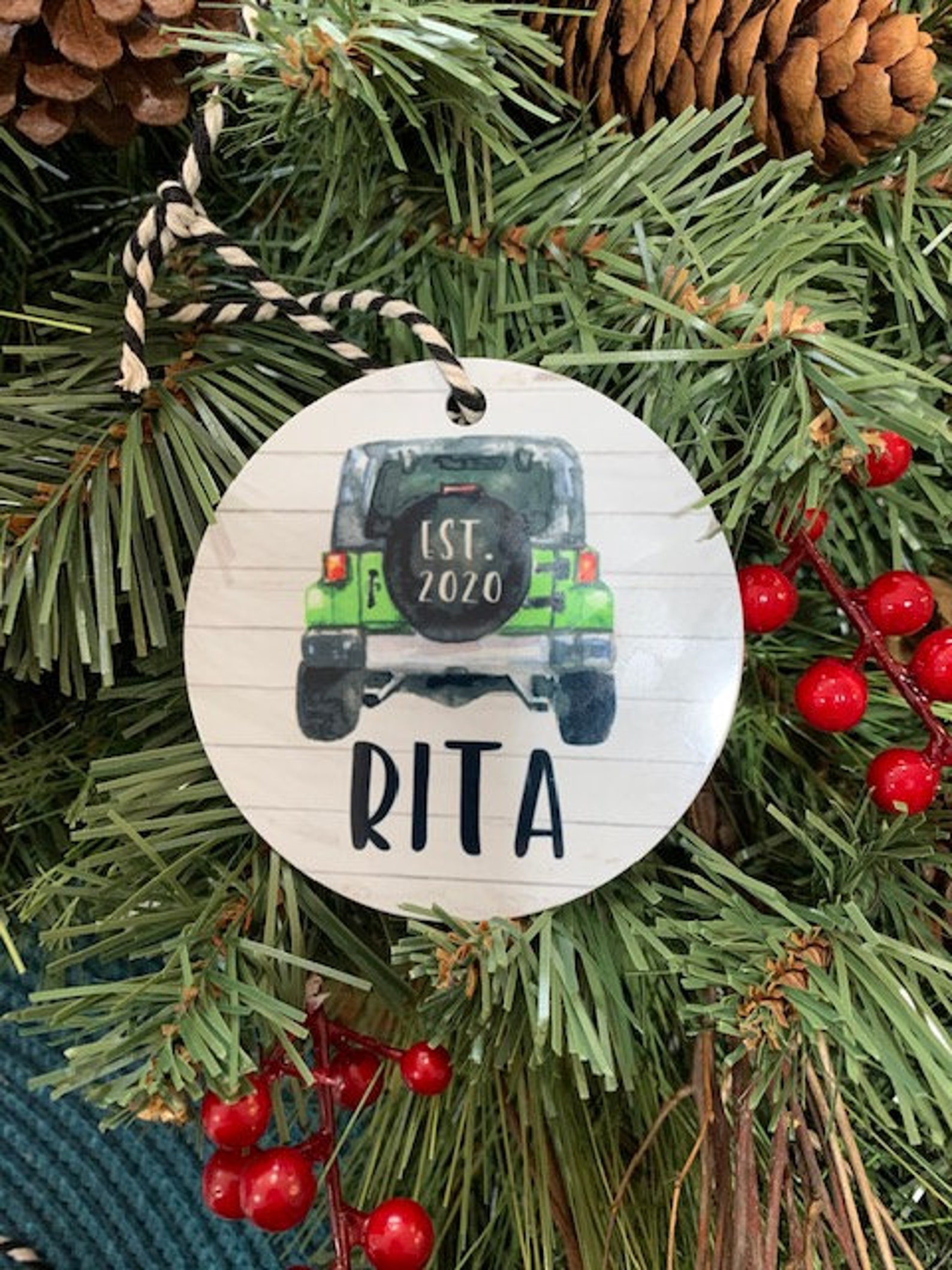 Personalized Jeep ornament Jeep gift Christmas ornament Etsy