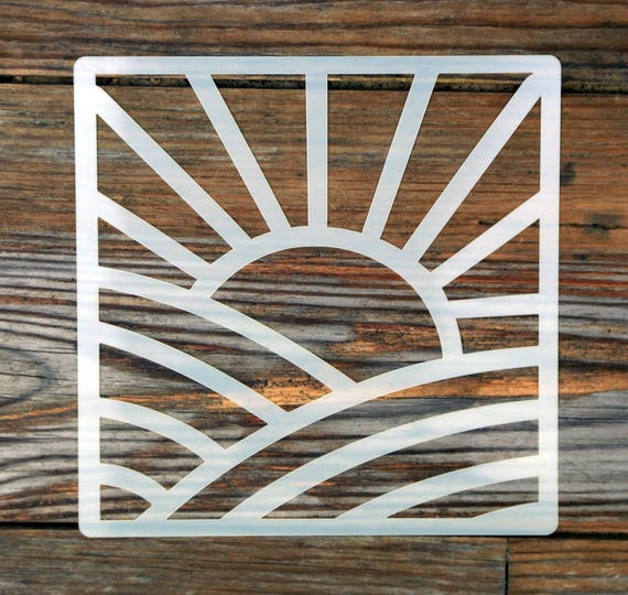 Art Deco Style Sunrise Tile Stencil 190 Micron Mylar Washable Etsy
