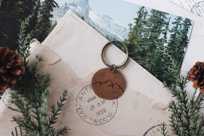 Colorado Keychain Adventure Hiking Gift Mountain Range Stamped Penny Keychain The Mountains Are Calling Hiker Keychain Mountain Gift