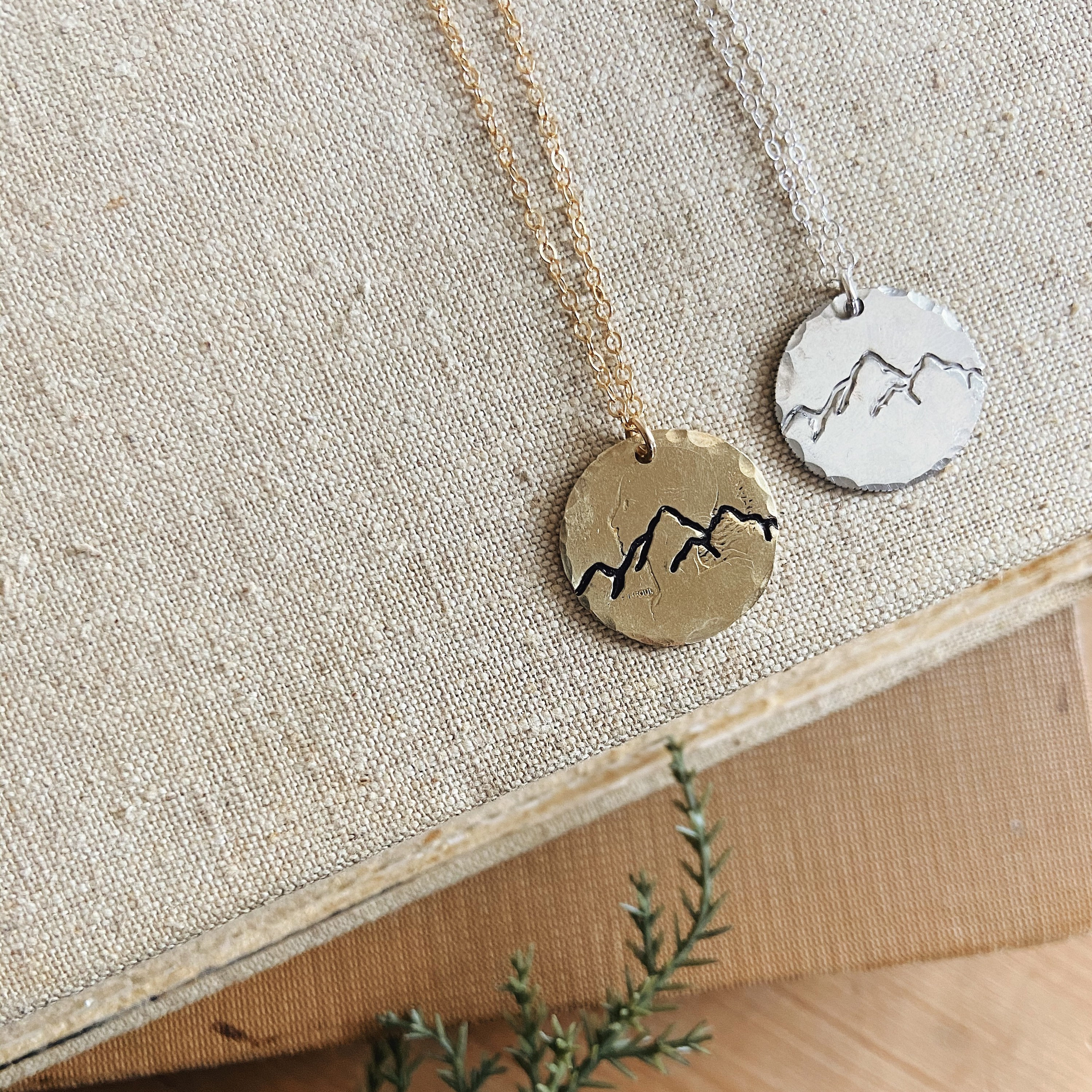 Dainty Gold Mountain Necklace Mountain Pendant Necklace Mountain