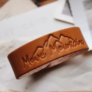 Move Mountains Leather Bracelet, Graduation Gift, Inspiring Jewelry For Her, Mountains Are Calling, Encouragement Gift, Faith Bracelet