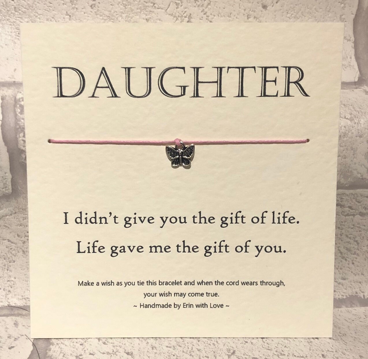 Wish Bracelet Gift of Life Tibetan Silver Charm  Message Card Birthday Christmas Gift Handmade By Erin