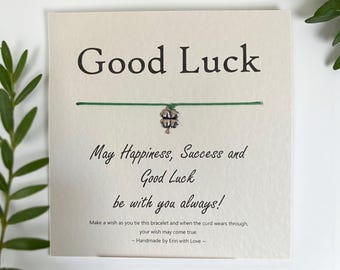 Wish Bracelet - Good Luck - Gift - Motivational - 4 Leaf