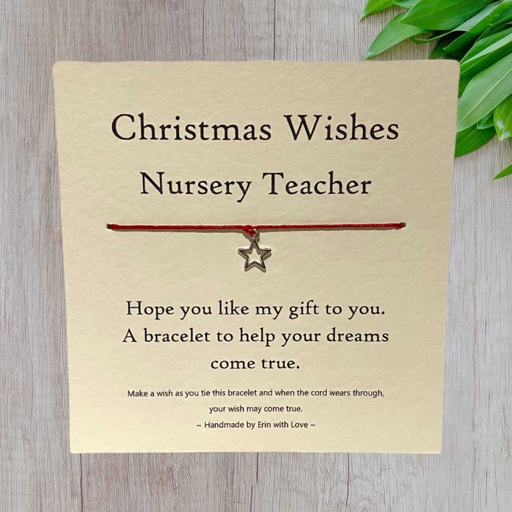 Family *Xmas Christmas Wish Nursery Nurse Gift Friend Wish Bracelet 