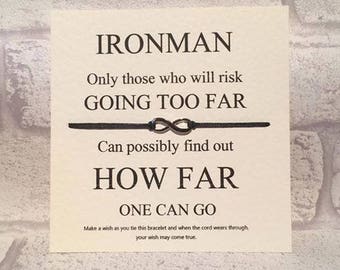 Ironman Wish Bracelet: Tibetan Silver Charm, Motivational Gift