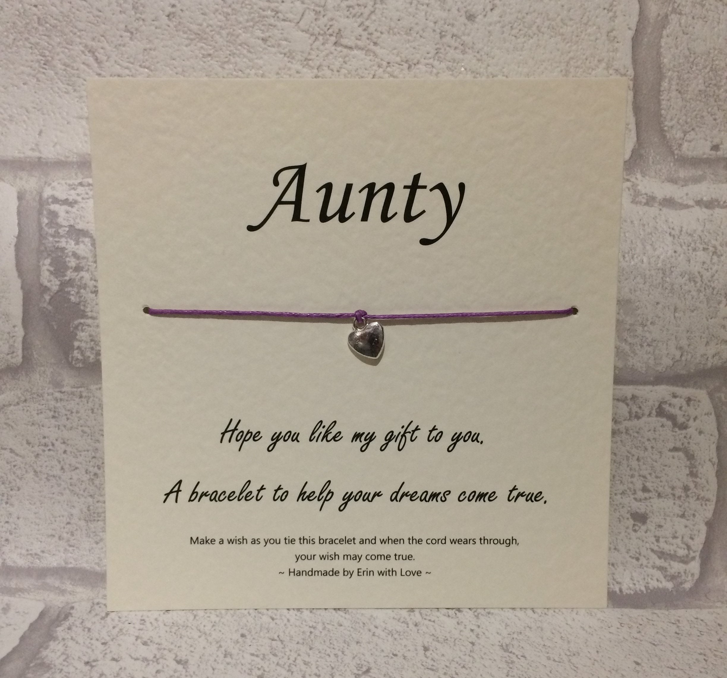 Aunty wish bracelet (WB159) - Wilde Gifts UK