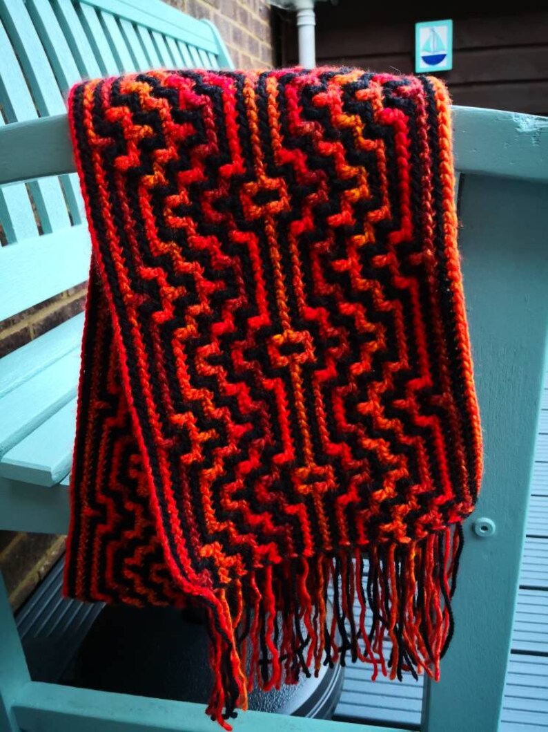 Mosaic Crochet Mens Scarf Pattern Full Detailed Instructions | Etsy