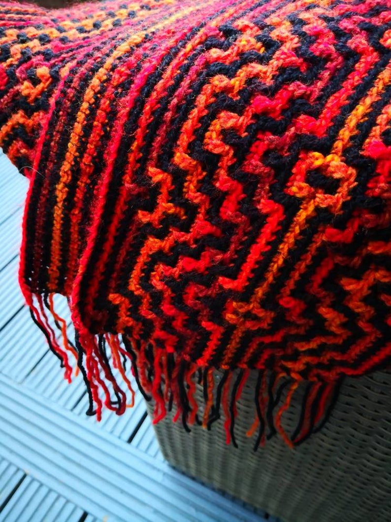 Mosaic Crochet Mens Scarf Pattern Full Detailed Instructions | Etsy