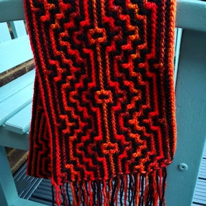 PATTERN ONLY - Reflection Mosaic Crochet Men's Scarf - Full Written UK Instructions -  Easily converted to make a blanket, afgan or a wrap