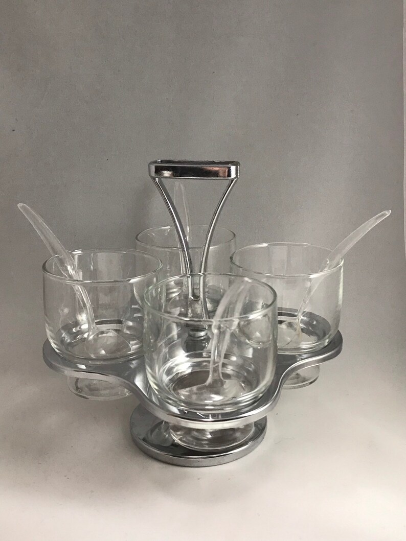 Vintage Mid Century LazySusan Condiment Caddy Chrome and Etsy