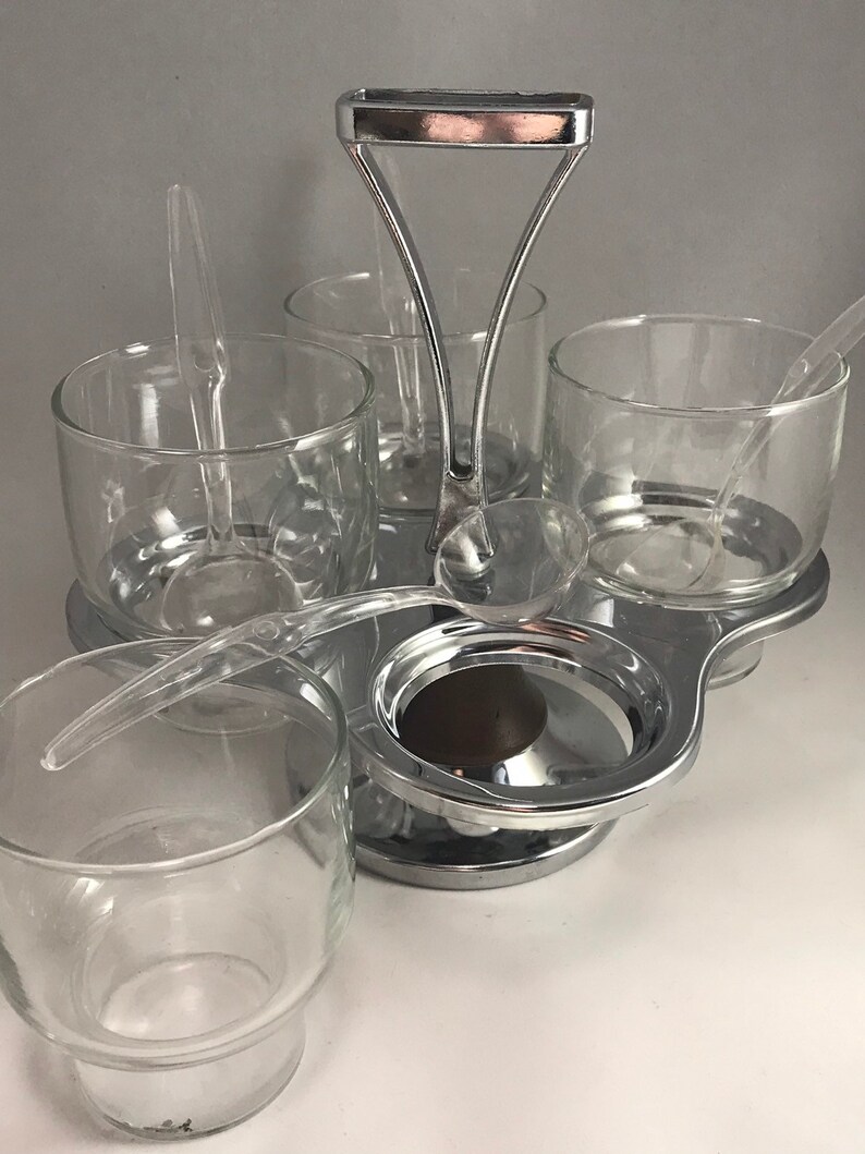 Vintage Mid Century LazySusan Condiment Caddy Chrome and Etsy