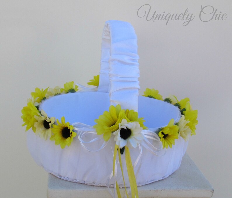 sunflower flower girl basket