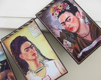 FRIDA TOO Garland--Frida Kahlo,Frida banner, FRIDA Self Portraits, Mexican Art, birthday gift, Dorm, Dia de Los Muertos,Frida bunting,banner