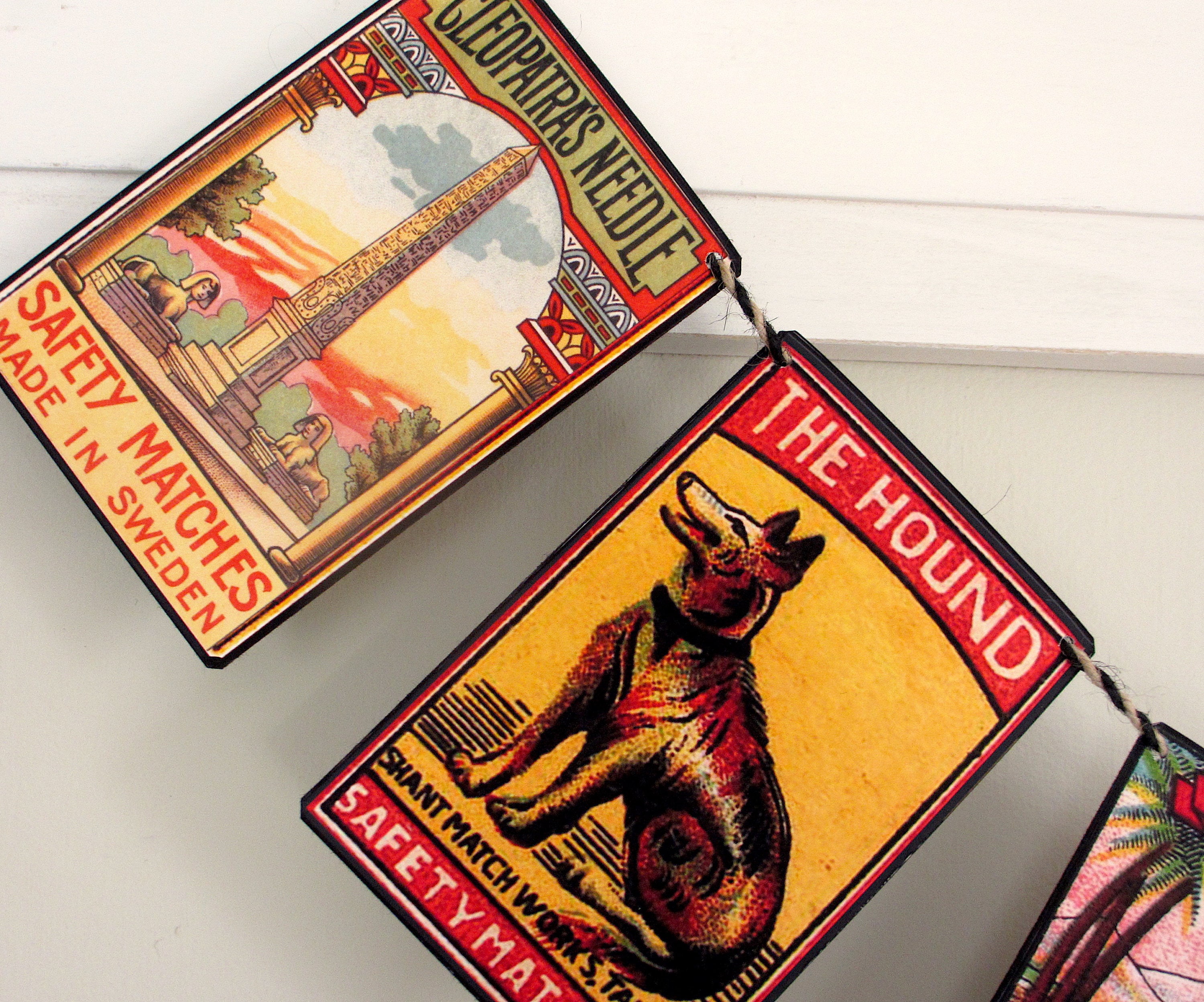 VINTAGE MATCHBOX ART Large GarlandMatch Box Labels Etsy