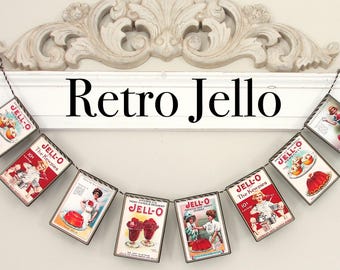 Retro Jell-O Garland: Vintage Kitchen Banner, Farmhouse Decor