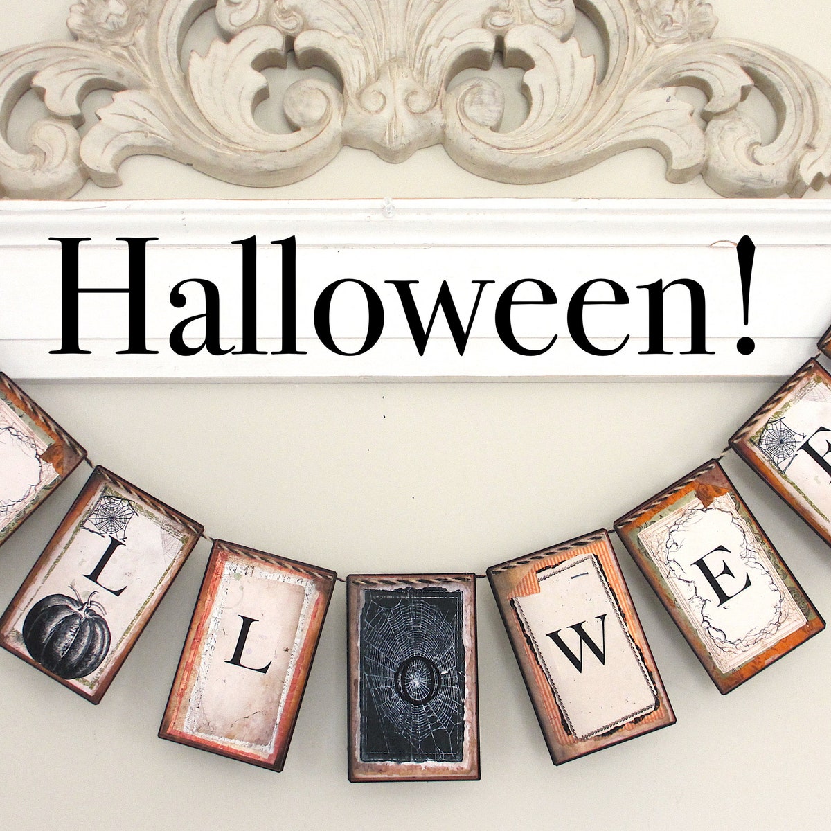 HALLOWEEN Garlandhalloween Banner,halloween Decor, Vintage Halloween, Halloween Gift, Halloween Party, Halloween Dorm,halloween Mantel - Etsy