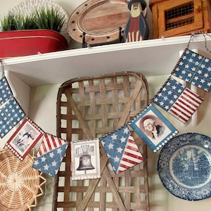 LIBERTY BELL Garland---4th of July banner, July 4 , Patriotic garland, Memorial Day, George Washington, Flag banner, July 4th  Mantel